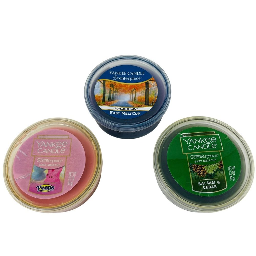 Yankee‎ Candle Scenterpiece Easy MeltCup November Rain Peeps Balsam & Cedar